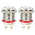 thumbnail image 1 of Bouton d'Interrupteur Plat, 2 Pcs 12mm 4 Auto-Réinitialisation Interrupteur Plat Design Exquis, 1 of 9
