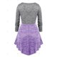 thumbnail image 2 of Camiseta Irregular Diseño Teñido Espacio Rosegal  Mangas largas de talla grande, 2 of 5