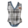 thumbnail image 5 of Tank Tops for Women V Neck Pleated Print Sleeveless Satin Summer Tops, 5 of 5