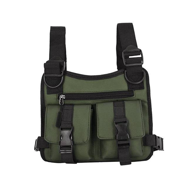 VONKY Sac de Poitrine Léger Résistant à l'Eau pour Hommes Femmes Vert 25x4x23cm