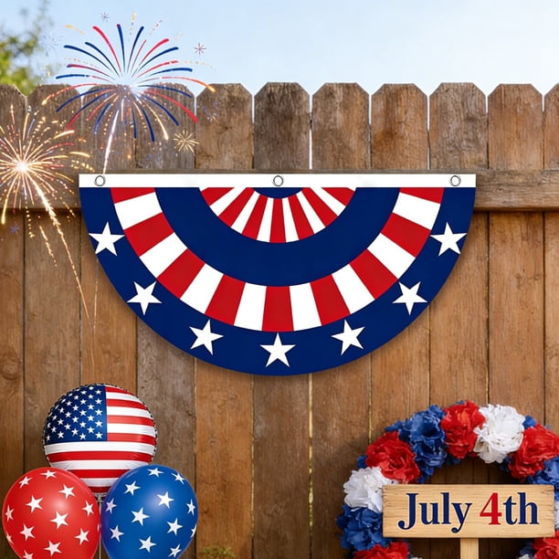 Patriotic Door Wall Decorations Banners Fan Flag For Outdoor Indoor Yard Garden Porch Independence Day Decoration