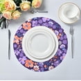 thumbnail image 5 of Blooming Flowers Purple Round Placemats Washable Placemats Non-Slip Heat-Resistant Table Place Mats for Dining Kitchen Holiday Party Table 15.4"-6PCS Home Decor, 5 of 7