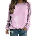 thumbnail image 2 of Womens Plus Size Tops 2023 Fashion Long Sleeves Casual Shirts Printed Round-Neck Sweatshirt Pullover Loose Tunic Tops on Clearance, 2 of 7
