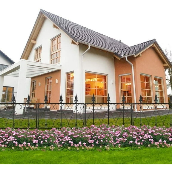 5 Pcs Decorative Garden Fence Metal Pannels Outdoor Yard Rustproof Fence Border