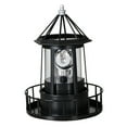 thumbnail image 4 of FRCOLOR Solar Lighthouse Lamp with Rotating Light for Outdoor Decor Black ABS and Iron 360 Degree, 4 of 8