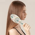 thumbnail image 3 of Floral Aesthetic Hair Brush with Geometric Boho Pattern, Soft Cushion Paddle Brush for Thick Curly Straight Hair, Artistic Design Gift Comb, 3 of 7