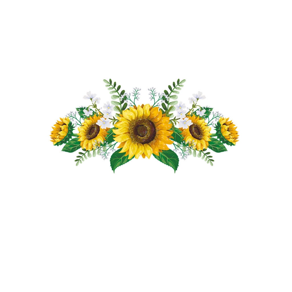 Self-Adhesive Sunflower Stickers Multi-Size Sunflowers Sticker Removable Waterproof Decorative Sticker for Baby Living Room Kitchen Home Decor