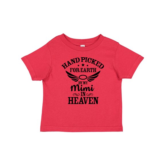 Inktastic Handpicked for Earth by My Mimi in Heaven with Angel Wings Boys or Girls Baby T-Shirt