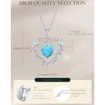 thumbnail image 5 of FANCIME Heart Rose Flower Necklace 925 Sterling Silver Birthstone Pendant Created Gemstone Jewellery Anniversary Birthday Christmas Gifts for Women 16+2 Inch, 5 of 5