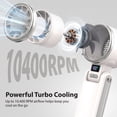 thumbnail image 4 of FosPower Portable Fan Handheld Fan Rechargeable 5-Speed Turbo Fan Portable Personal Fan 3600mAh Mini Fan Foldable Hand Fan Cooling Travel Fan, White, 4 of 5