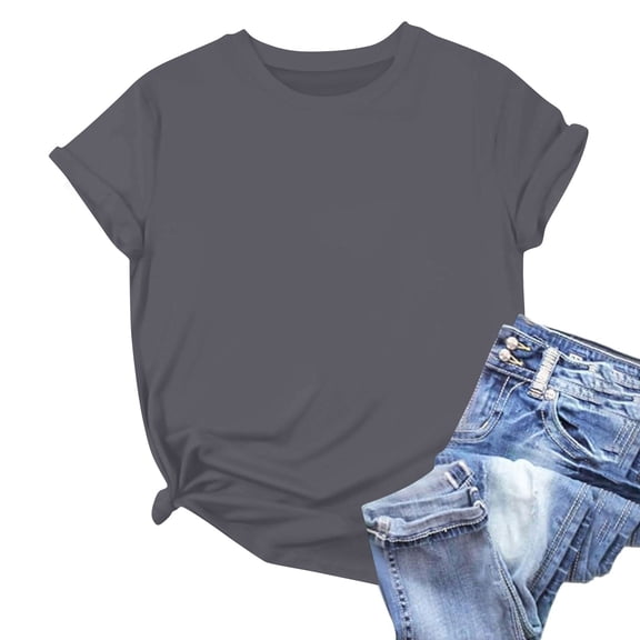 HAJWOH Womens Summer Tshirt Short Sleeve Shirts Beach Vacation Outfits Oversized Workout Tshirts Crew Neck Casual Clothes XL