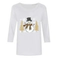 thumbnail image 5 of Cadancy Christmas Tops for Women 2025 Dressy Vintage 3/4 Sleeve Blouses Winter Holiday Xmas Tree Snowman Plus Size Shirts Funny Crewneck Party Casual Tshirts, 5 of 5