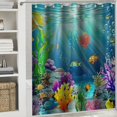 thumbnail image 6 of Orinice  4Pcs Ocean Bathroom Shower Curtain Sets with Rugs, Jellyfish Ocean Corals Bathroom Sets with Shower Curtain and Rugs and Accessories 36x72, 6 of 7