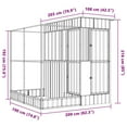 thumbnail image 2 of vidaXL Aviary with Extension Silver 209x203x216 cm Steel, 2 of 5