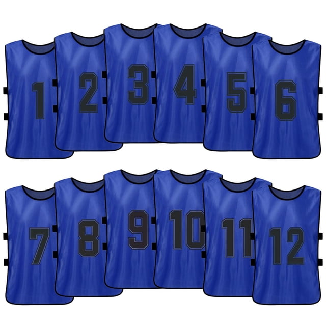 Chaleco 12 PCS Adultos Fútbol Pinnies Jerseys del equipo de fútbol de secado rápido Deportes juvenil Tomshoo Chaleco