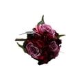 thumbnail image 2 of Xingzhi Artificial Flowers Bouquet Fake Hydrangea Heads Realistic Roses Party Home Decorative Table Wedding Display Decoration Dark Purple, 2 of 6