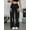 2# Black, variant on FEDPOP Kids Girls Casual Baggy Wide Leg Denim Pants Elastic Waist Casual Jeans Age 12-16Y