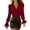 *Wine, variant on ClodeEU Women's Elegant V Neck Long Sleeve Button Blouse with Flare Sleeves ,Casual Office Work Shirt Black,Women's Plus L