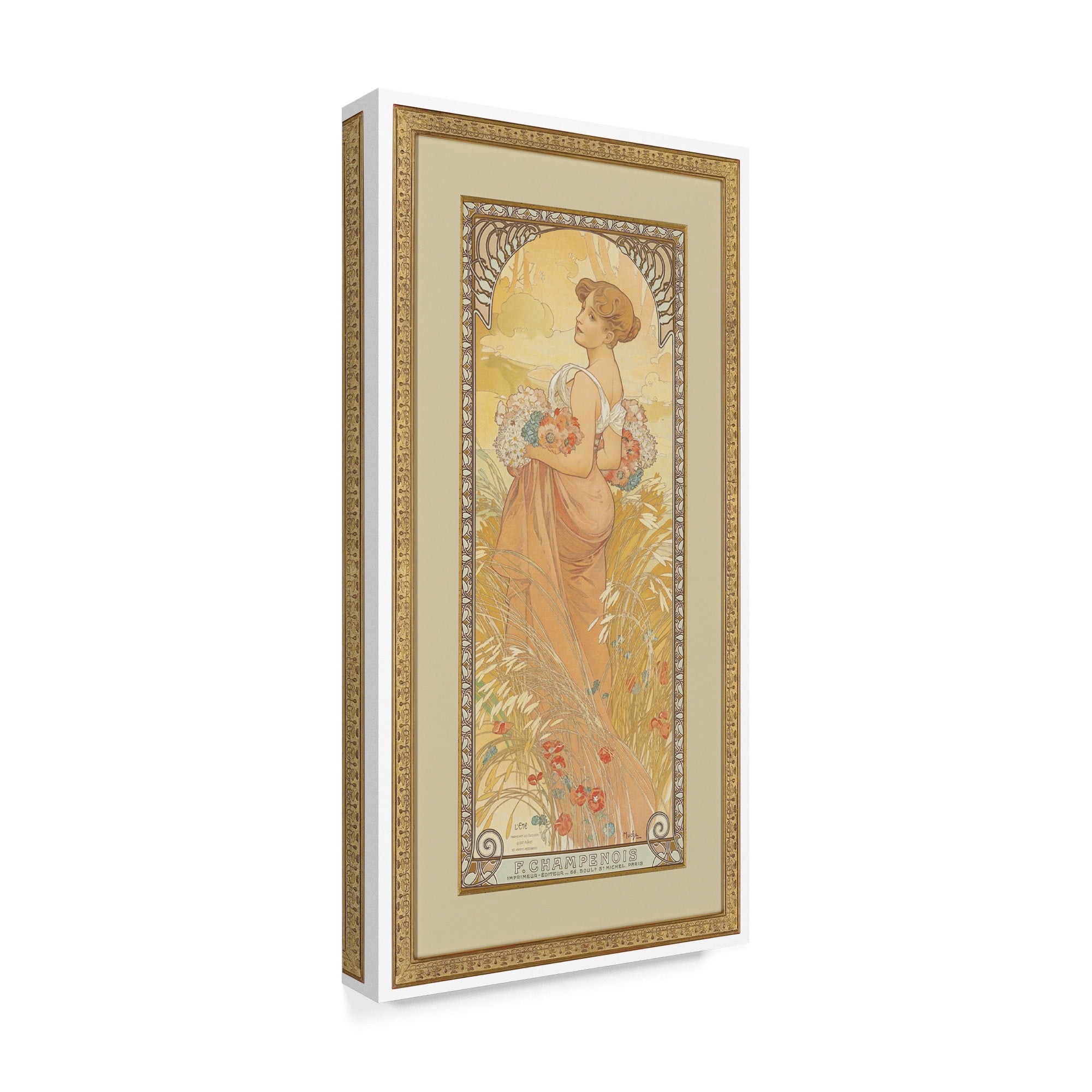 Trademark Fine Art 'Four Seasons: Summer, 1900' Canvas Art by Alphonse Marie Mucha