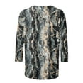 thumbnail image 2 of Juslio Womens Blouse 3/4 Sleeve Shirts Floral Print Crew Neck Casual Blouses Multicolor M, 2 of 5