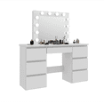 thumbnail image 4 of Large White Vanity Tables with Mirror and Light, 4 of 6