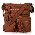 thumbnail image 1 of Bandolera Montana West Vintage de piel suave marrón, 1 of 6