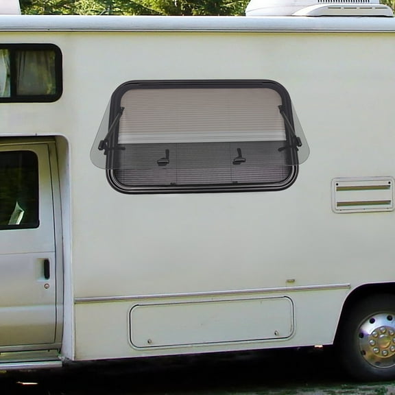 RV Push Out Window Equipped With A Screen Window 4 Practical Handles Modern RV Exit Window, RV Window