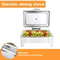 thumbnail image 5 of Electric Chafing Dish Adjustable Temp Roll Top Food Warmer, Electric Food Servers and Warmers, Food Heater Tray with Glass Lid, Heated Serving Station Buffet for Wedding, Catering Events (C), 5 of 9