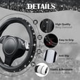thumbnail image 4 of CAR GRAND Bling Diamond Leather Steering Wheel Cover Sparkly Crystal Glitter Rhinestones Universal Fit 14"1/2-15" Car Wheel Protector for Women Girl Fit Suvs Vans Sedans Car Trucks, Black Diamond, 4 of 8