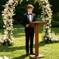 thumbnail image 4 of Xdegoge Elegant Boys Floral Embroidered Lapel Tuxedo Suit Set Slim Fit Blazer Jacket and Flat Front Pants with Bowtie formal Dress Outfit Wedding Prom Ring Bearer, 4 of 9