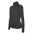 thumbnail image 2 of Cielo Chandail Basique Extensible à Col Roulé pour Femmes Gris Anthracite m, 2 of 4