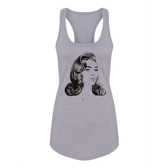 Woman With Stylish Hair Racerback Tank Women -Image by Shutterstock, Female Medium