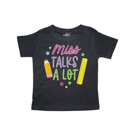 

Inktastic Back To School Miss Talks a Lot Gift Toddler Toddler Girl T-Shirt