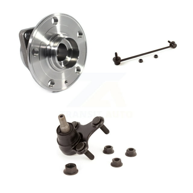 Transit Auto Front Left (Driver Side) Hub Bearing Lower Ball Joint & Sway Bar Link Kit for Car Volkswagen Tiguan Jetta Audi Q3 Taos GTI A3 Quattro Golf R Alltrack S3 Arteon Sportback e-tron K7T-101648
