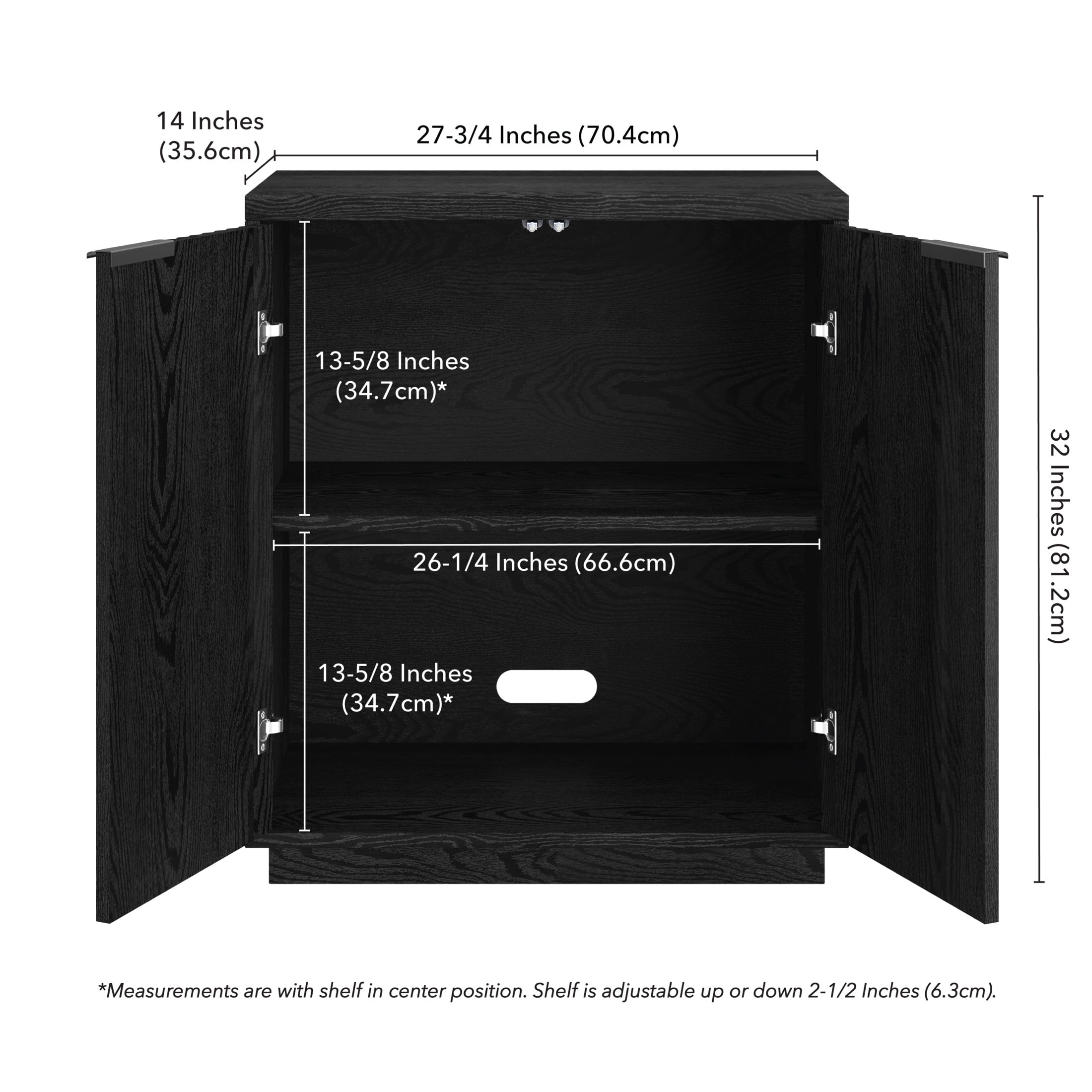 Evelyn&Zoe Modern/Contemporary 28" Wide Black Grain Accent Cabinet