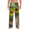 thumbnail image 2 of Lsque Vintage Wooden Bucket Print Men's Pajama Pants, Lounge Pant - Comfortable Home Wear,Elastic Waistband, Stylish Design-Large, 2 of 9