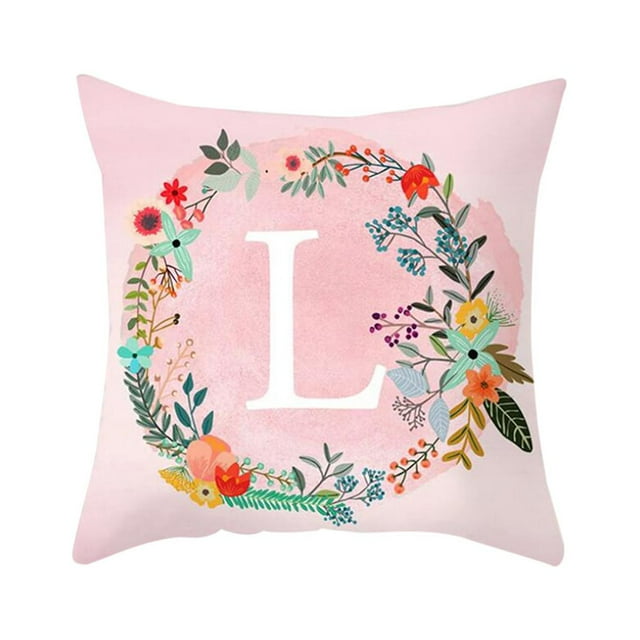 Wweixi Pillowcase Comfortable Pillow Cover Alphabet Design Printed Pattern Pillow Cover Home Office Sofa Cushion Case 12 1Set