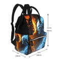 thumbnail image 2 of Fotbe Red And Blue Fire Skull Warrior Mochila Maternidad - Lona de Sarga Impermeable, Mochila de Pañales de Gran Capacidad con Múltiples Bolsillos y Correas Ajustables, 2 of 6