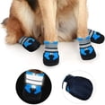thumbnail image 5 of Botas para perros (2 unidades), zapatos impermeables con correas reflectantes, protectores antideslizantes para las patas, zapatos para perros pequeños, medianos y grandes (M, azul), 5 of 5