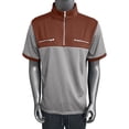thumbnail image 3 of Paiwinds Men's Color Block Short Sleeve Half-Zip Stand Collar Pocket Casual Sportswear T-Shirt, 3 of 9