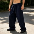 thumbnail image 6 of Guluxicc Gym Pants for Men Elastic Waist Drawstring Yoga Trousers with Pockets Wide-Leg Classic Fit Summer Athletic Pants, 6 of 6