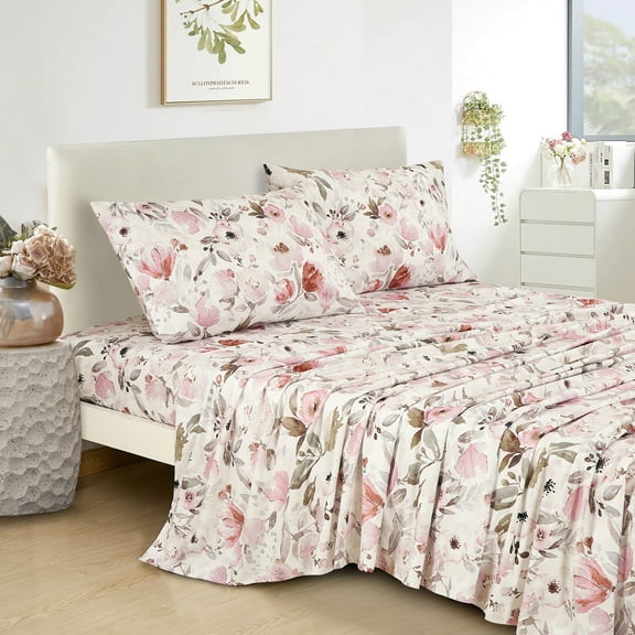 Floral Sheet Set – Soft Microfiber Bed Sheets with Deep Pockets, Wrinkle & Fade Resistant (Labonita, Twin XL)