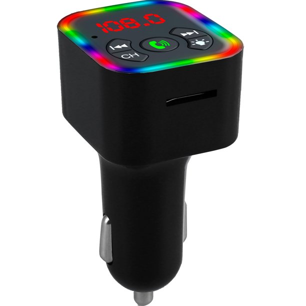Muyoka Transmisor FM Bluetooth para automóvil Adaptador de radio para automóvil Bluetooth5.0 con carga USB dual Adaptador de radio inalámbrico Kit para automóvil Kit de reproductor de MP3 Admite llama Muyoka Hogar