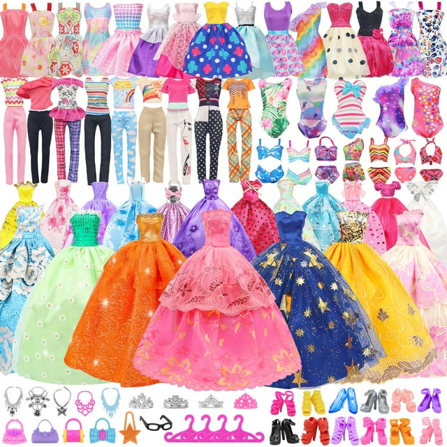Set de ropa para muñecas ZITA ELEMENT, 101 unidades, para muñecas de 11.5 pulgadas