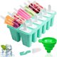 thumbnail image 1 of Moldes para Paletas 12Piezas Moldes de Silicona Helados Molde Helados Fácil Liberación con Cepillo y Embudo Paletas Hielo Reutilizables Limpieza Modelo Paleta Silicona (verde, Set de 12), 1 of 4