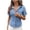 Light Blue, variant on Women's Button Down Denim Tops Slim Fit Lapel Short Sleeve Tees with Flap Pockets Washed Distressed Jean Shirts
