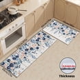 thumbnail image 3 of Spring Floral Kitchen Rugs Set of 2 Navy Blue and Pink Flowers Kitchen Mats for Floor Non Slip Kitchen Runner for Home Farmhouse Seasonal Decor Comfort Standing Mat for Sink Laundry, 3 of 5