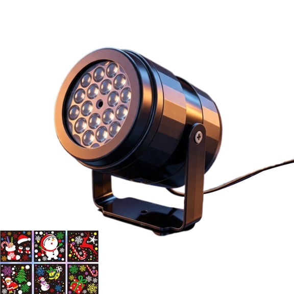 IFRINID Christmas Projection Lamp, 16-Pattern USB Holiday Light with 360° Adjustable Bracket for Wall and Ceiling Decor