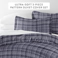 thumbnail image 4 of Noble Linens Navy Polka Dot Pattern 3-Piece Duvet Cover Set, King/Cal king, 4 of 14