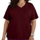thumbnail image 2 of Tamaño Más Manga Corta Tops para las Mujeres V Cuello Bolsillo Suéter Blusa Casual Camisa Uniforme, 2 of 6